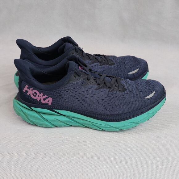 Hoka One One Navy and Teal Athletic Shoes 237 - Picture 2 of 15